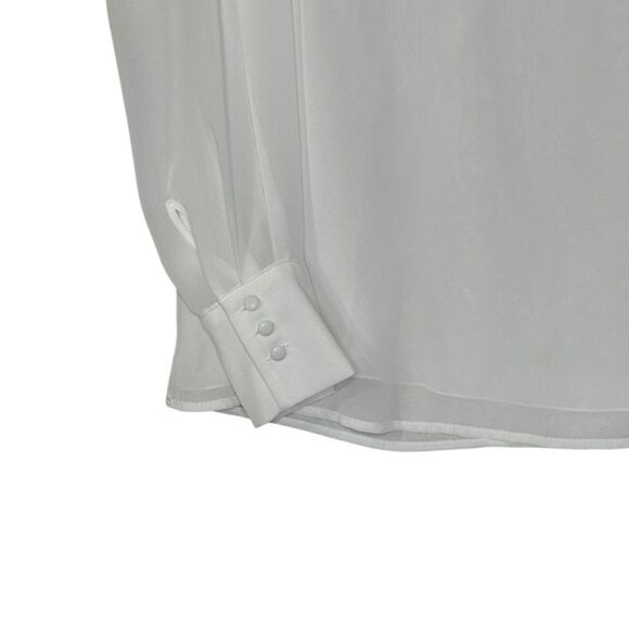 Olla Pareg Cream Sheer Long Sleeve Blouse | Size 8 - Picture 2 of 5